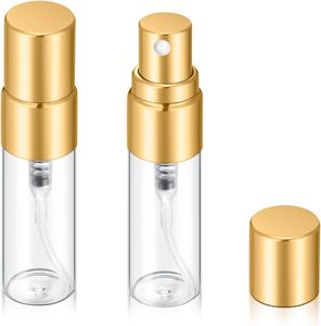 Mini Size 2ml 3ml 5ml 10ml Square Screen Printing Travel Empty Glass <b>Spray</b> <b>Perfume</b> <b>Bottle</b> with Gold Aluminum Pump - Product Image 1