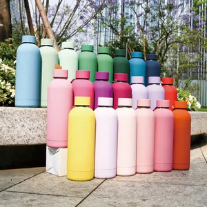 Wholesale Custom Logo Engraved Stainless Steel Insulated Water Bottle Personalized Travel Thermal <b>Flask</b> with Handle and Lid - Product Image 1