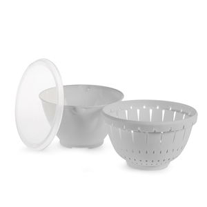 ภาชนะกรองอาหารโพลีโพรพิลีน ขนาด 18 ซม. พร้อมฝาสีเทา สำหรับใช้ในครัว - Product Image 1
