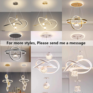 Anello cerchio Led <span class=keywords><strong>luce</strong></span> ciondolo alla moda e bella sala da pranzo a LED <span class=keywords><strong>luce</strong></span> del ciondolo camera da letto d'oro negozio acrilico lampadario a Led - Product Image 6