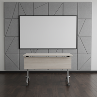 Meubles de bureau modernes en métal, bureau d'ordinateur pliable et mobile pour la formation scolaire, table de conférence à plateau rabattable avec roulettes