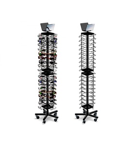 Kính mát sàn hiển thị đứng cảnh tượng hiển thị giá công suất lớn kính mặt trời hiển thị đứng với bánh xe cho cửa hàng kính - Product Image 4