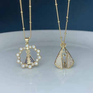 <span class=keywords><strong>Pendentif</strong></span> pour femme, collier à porter avec la <span class=keywords><strong>sainte</strong></span> <span class=keywords><strong>vierge</strong></span> marie, <span class=keywords><strong>pendentif</strong></span> pour le ras du cou, strass en cristal, bijoux religieux - Product Image 6