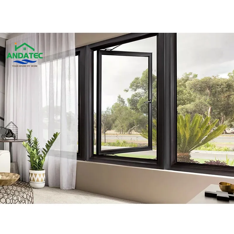 Evler için yüksek standart yüksek kaliteli alüminyum pencereler ses geçirmez kanatlı pencere