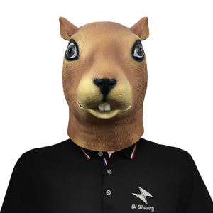 Máscara de Látex con Diseño Realista de <span class=keywords><strong>Ardilla</strong></span> con Expresión Divertida y Cómica para Fiestas de Disfraces de Halloween y Eventos Festivos - Product Image 1
