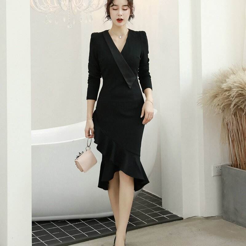 スーツ・フォーマル・ドレス AMERI LADY LIKE PEPLUM DRESS / BLACK