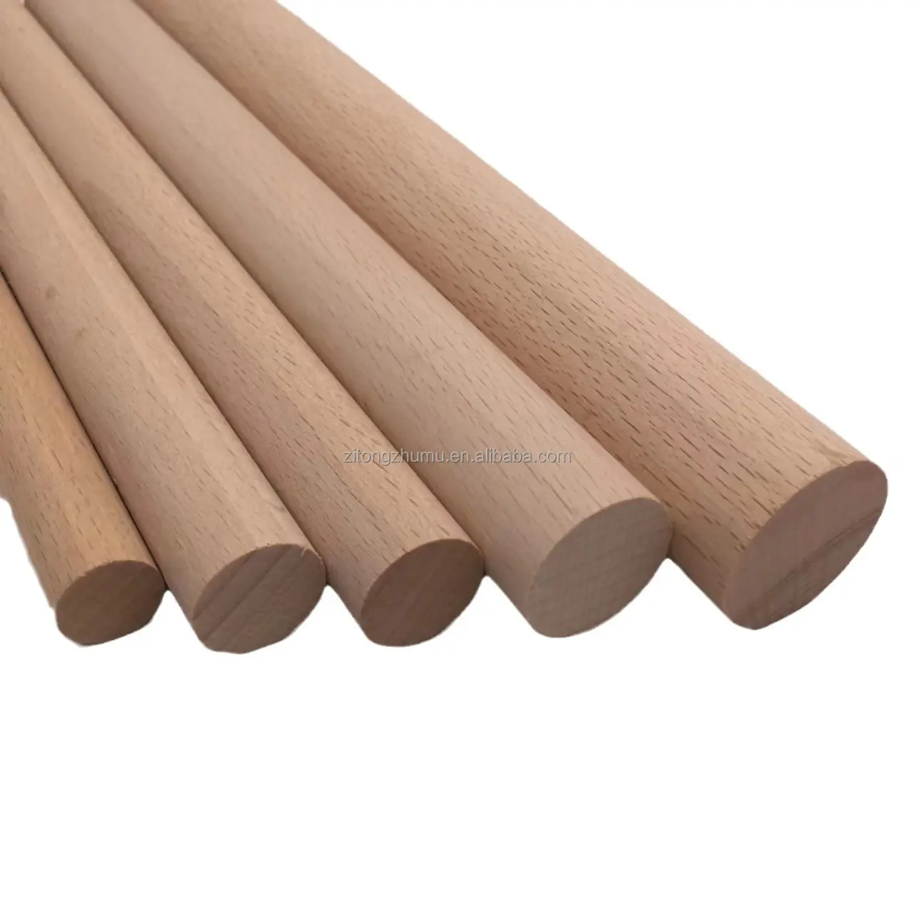 Bastón de madera natural ecológico sin terminar signos en blanco mango de escoba palo de madera taco de billar artesanía redonda
