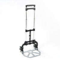 Hitree Chariot pliant à 2 roues de haute qualité Chariot à plat robuste Poussette de chariot en plastique étanche de grande capacité