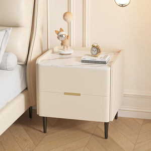 Grosir furnitur kamar tidur Modern Slate Top meja samping tempat tidur kayu Solid berdiri <span class=keywords><strong>2</strong></span> laci meja samping tempat tidur - Product Image 5