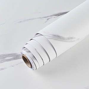 Rollos de vinilo de PVC autoadhesivos para suelo de mármol mate 3D resistente al agua, papel pintado blanco antideslizante para Baño - Product Image 4