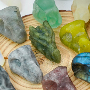 Mini vật liệu hỗn hợp pha lê khắc đầu rồng khắc pha lê thạch anh pha lê đầu rồng tác phẩm điêu khắc - Product Image 2