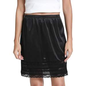 Falda interior personalizada para mujer, hasta la rodilla, antiestática, con encaje, para usar debajo del vestido. - Product Image 1