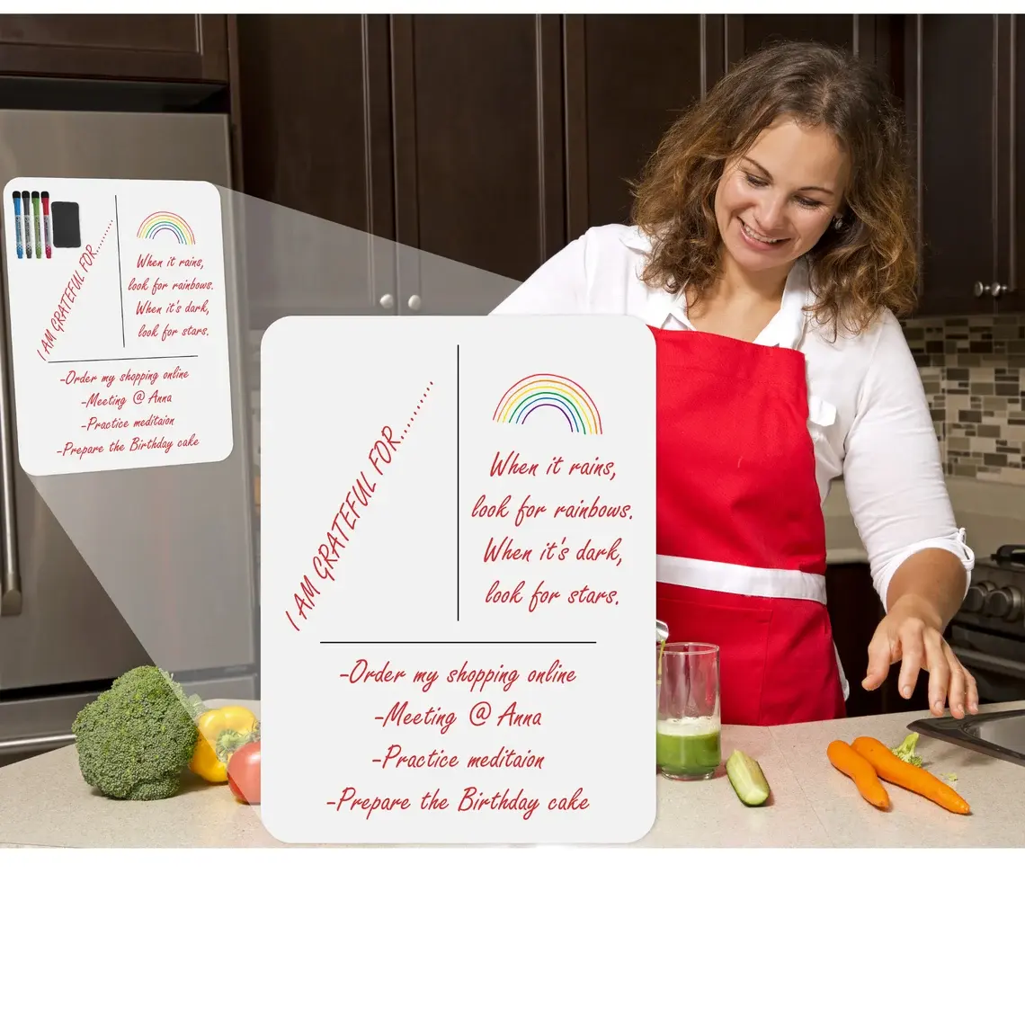 เครื่องวางแผนอาหารติดตู้เย็น A3กระดานไวท์บอร์ดแม่เหล็กรายสัปดาห์กิจกรรมที่บ้านโรงเรียนการสอบงานเตือนความจำการเรียนอาหาร