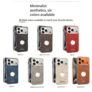 Funda Magnética para Teléfono con Diamantes Brillantes para iPhone 17 16 15 14 13 12 Pro Max 17 Air, Marco Plateado, Protectora - Product Image 2