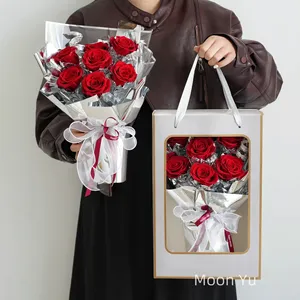 Bouquet éternel d'approvisionnement d'usine personnaliser Bouquet de roses éternelles pour toujours pour une <span class=keywords><strong>idée</strong></span> de cadeau VaseGift - Product Image 4