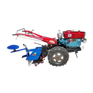 Mini trator de caminhada para agricultura, 2 rodas, agricultura, trator diesel, controle manual