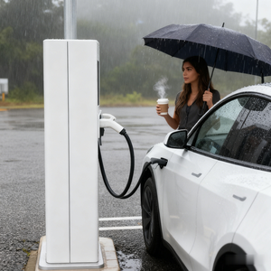 Estación de Carga para Vehículos Eléctricos CCS2 de 400V CA, 5 o 7 Metros, Estilo Nuevo, Montaje en Suelo - Product Image 4