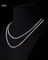 Chaîne de tennis glacée personnalisée de 3 à 6 mm |   Or/Platine 9K-18K |   Collier Hip Hop en diamant naturel/de laboratoire |   Certifié IGI/GIA