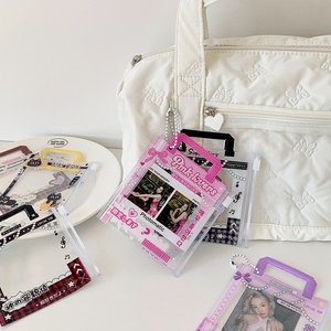 Corea moda estilo diseño personalizado Pvc cremallera bolsa Tranperant caramelo bolsa foto tarjeta caso Kpop Photocard titulares - Product Image 3