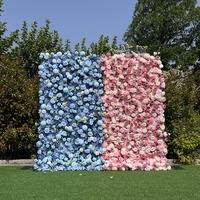 Panneau floral artificiel en soie résistant aux UV pour mur de fleurs extérieur, imperméable, pour décoration de jardin, mariage, patio, événements