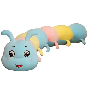 Factory Cheap Wholesale Cute Soft Long Shaped Stuffed Animal Toys Plush Caterpillar Pillows