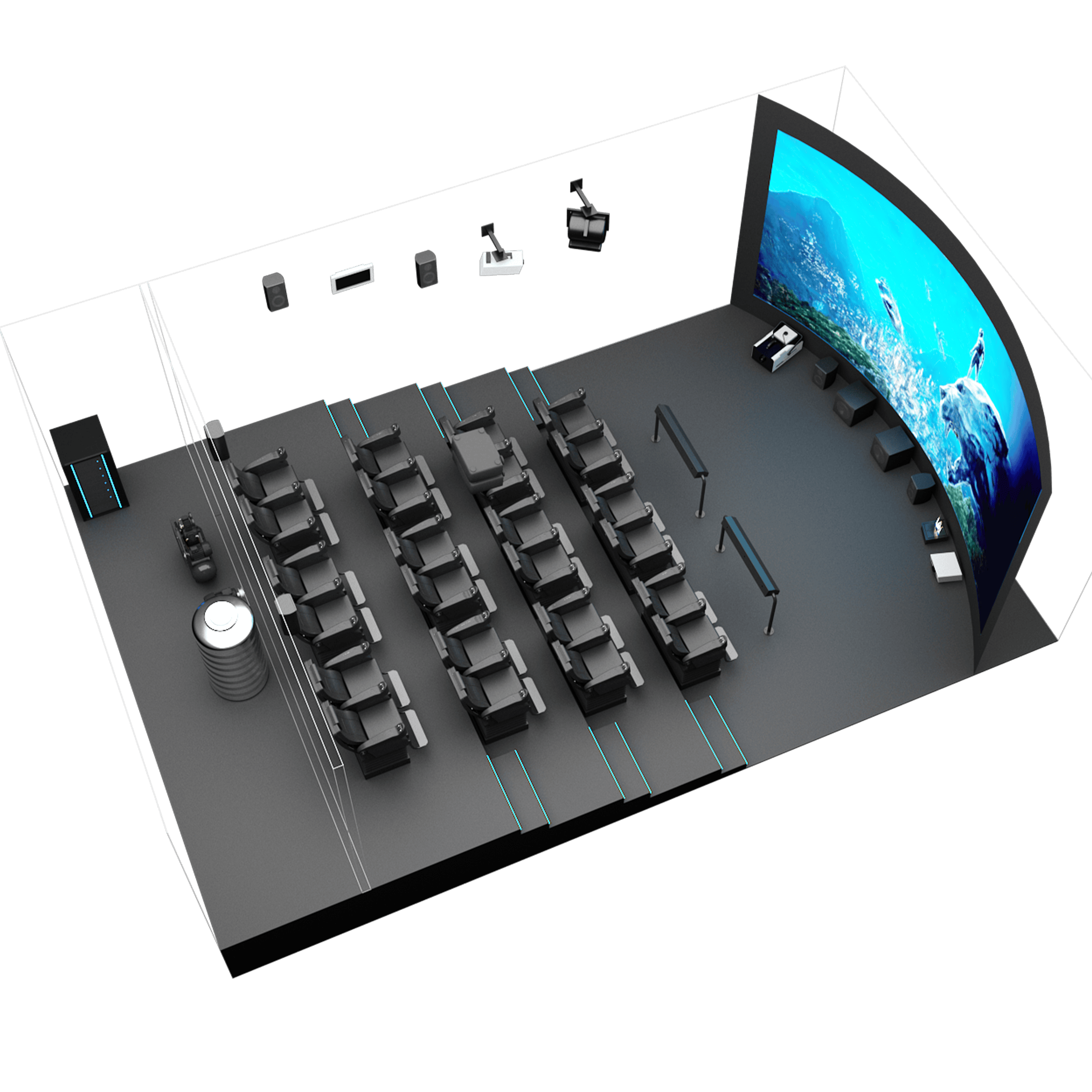 8D Cinema Experience Immersive Virtual Reality Rides