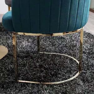Venta al por mayor de lujo moderno terciopelo sillas de comedor tela de tapicería Accent silla comedor sillón Metal marco de acero inoxidable - Product Image 6