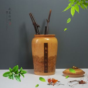 Bamboo Tea Caddy With Metal Pull Ring Bamboo Lid Sealed Storage Jar For Tea Packaging Chongqing Craftsmanship - Product Image 5
