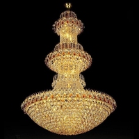 Empire traditionnel k9 cristal grand grand grand lustre en or mosquée haut plafond lustre suspendu lumière pour le hall de l'hôtel