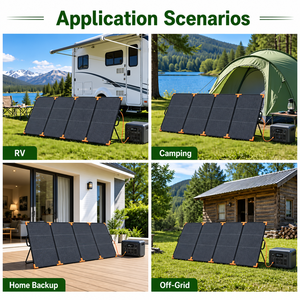 Chargeur Solaire Monocristallin Pliable Haute Efficacité 100W 400W Étanche Portable pour Camping-Car KRL18650 Haute Conversion - Product Image 2