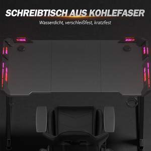 Table de jeu noire moderne en acrylique pour jambes Bureau Rocksolid <span class=keywords><strong>Gamer</strong></span> avec éclairage LED Table de jeu allemande Bureau de jeu en forme de Z - Product Image 6