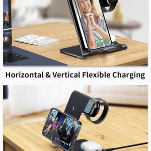 แท่นชาร์จไร้สายแม่เหล็ก 4-in-1 พรีเมียม 7.5 วัตต์ รองรับ QC3.0 ชาร์จเร็ว สำหรับโทรศัพท์ หูฟัง นาฬิกา พอร์ต 5V/2A มาตรฐาน EU - Product Image 5