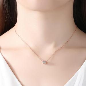 แฟชั่น <span class=keywords><strong>2019</strong></span> สตรี 18 K Rose Gold เครื่องประดับ 925 เงินสเตอร์ลิงสร้อยคอเพชร - Product Image 2