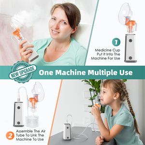 Ensemble d'inhalateur pour bébé, nébuliseur portable, compresseur manuel à jet, nébuliseur avec batterie rechargeable - Product Image 5