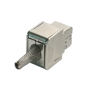 FTP Cat6A Keystone Jack 3M Type 10G high Speeds Zinc Alloy RJ45 Cat6a Modular Keystone jack Toolless Punch-Down Stand