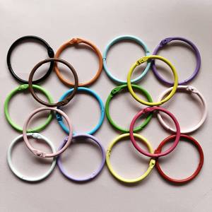 Couleur bonbon alliage peinture bricolage anneau 45mm pince ouverture anneau à feuilles mobiles porte-clés avec matériau métallique livre anneau accessoires - Product Image 2