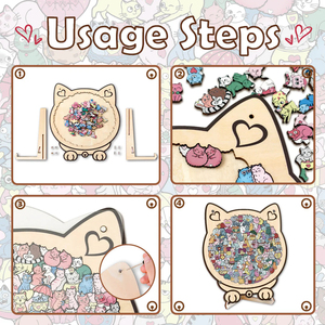 Macaron color wooden Puzzles with Unique Shapes DIY Photo <b>Frame</b> custom Cat/dog/Penguin for home decorate - Product Image 3