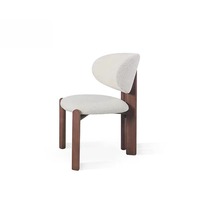 Chaises de salle à manger portables de style mid-century en bois de frêne avec revêtement en velours, mobilier de maison en gros