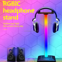 Support de casque de jeu RGB pour ordinateur de bureau, idéal pour les gamers, avec écran LED multicolore, accessoires de jeu