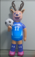 Mascotte gonflable en PVC en forme de cerf pour le football, personnage de dessin animé gonflable pour événements sportifs, poupée mascotte pour la publicité et la décoration