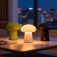 Lámpara de Noche LED Recargable con Forma de Hongo, 3 Colores, Regulación Continua, Lámpara de Mesa para Dormitorio, Estudio, Decoración del Hogar