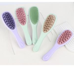 Doble cara relaja el cuero cabelludo y alivia la fatiga champú de silicona masajeador de cabello de cuero cabelludo alisador de cabello húmedo y seco peine masajeador - Product Image 6