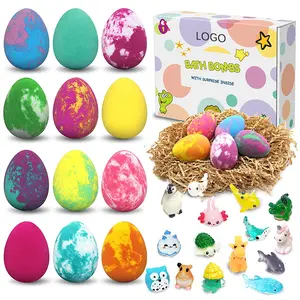 Private Label Organic Kids Dinosaur Egg Customized Package Kids Bath Bombs With Surprise Toys 3 Years OEM ODM Private Label