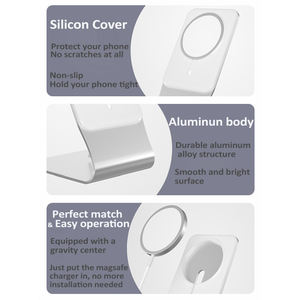 Support magnétique en aluminium pour chargeur de téléphone de bureau pour iPhone 14 13 12 Pro Max Mini Wireless Charging Desktop <span class=keywords><strong>Dock</strong></span> Mount - Product Image 5
