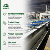 Centre d'usinage CNC 4 axes OUWO 7000 mm pour le perçage, le fraisage et le chanfreinage de profilés en aluminium robustes pour l'industrie des fenêtres et des portes