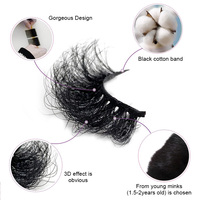 Vente en gros 3D Bandes Faux Vison Cils Bande Complète 20 Paires Un Plateau D Curl Fluffy Effect Extensions de Cils pour la Fête