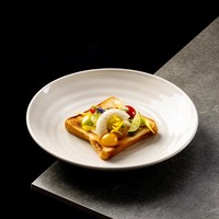 Assiette creuse YAYU en porcelaine moderne, résistante au lave-vaisselle, avec glaçure brillante colorée, fabriquée à la main, cuites à haute température, pour la restauration professionnelle