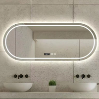 Miroir de salle de bain rond moderne à LED rétroéclairé avec capteur tactile pour la décoration des salles de bain de la maison, des hôtels et des espaces publics