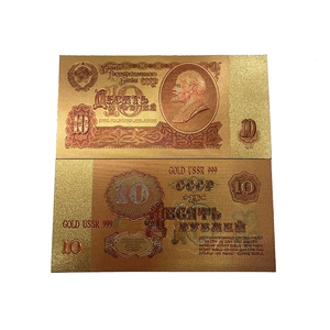7 adet özel yeni eski sovyetler birliği 1 3 5 10 25 50 100 para PVC 24k altın folyo kaplama banknot - Product Image 5
