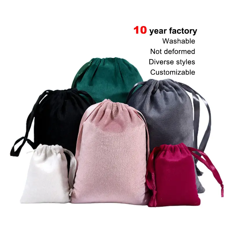 KENWYSリサイクル環境にやさしい生活収納バッグヘッドフォンギフトショッピングジュエリー収納バッグブラックベルベット巾着袋ロゴ付き